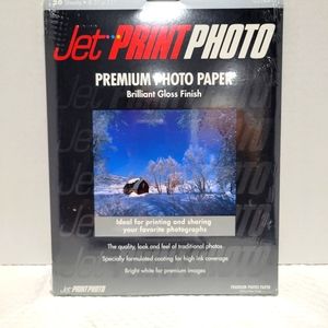 Jet print premium photo brilliant gloss finish 20 sheets 8.5 "x 11" NIB